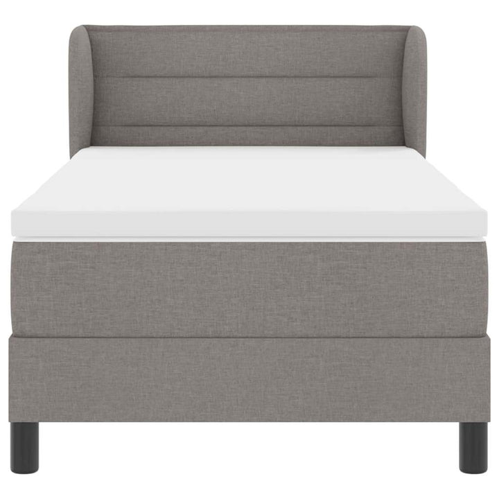 Box spring seng med madras Gråbrun 80 x 200 cm Stof