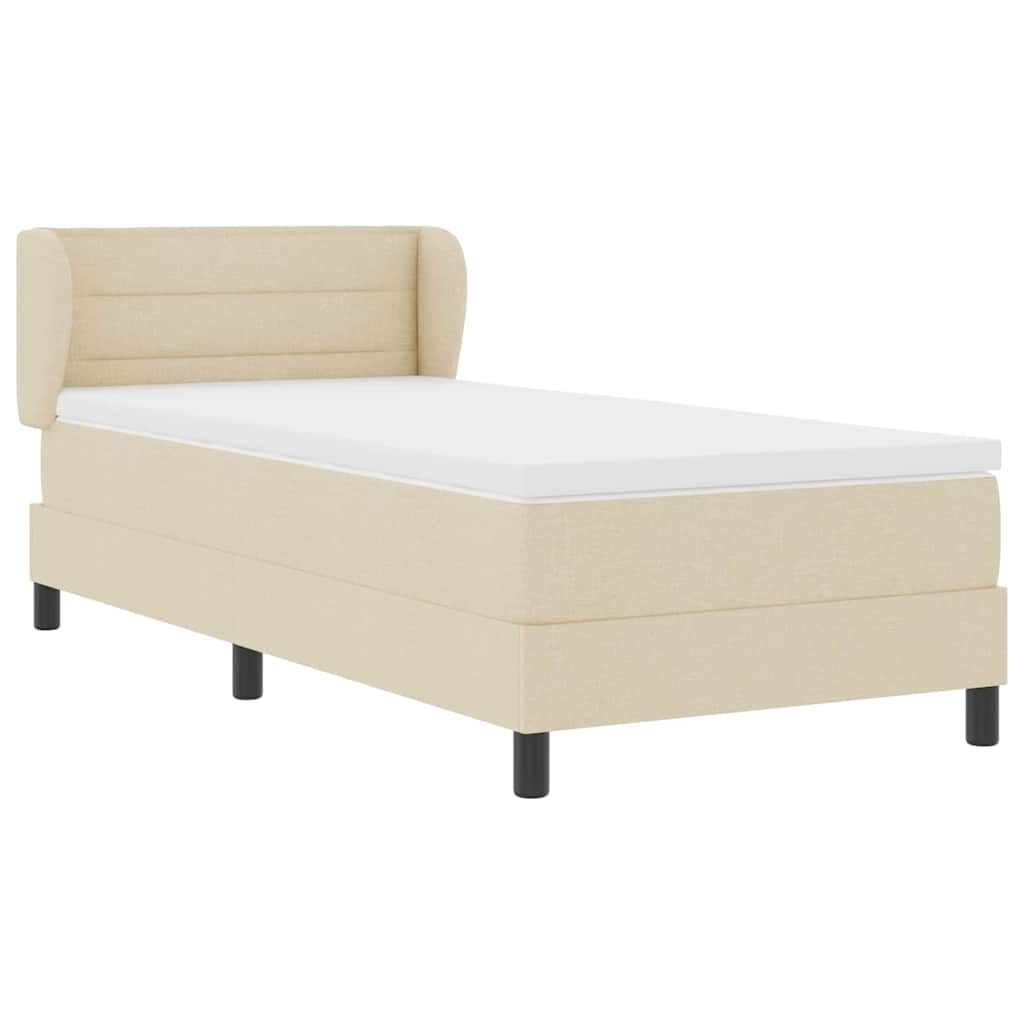 Box spring seng med madras Creme 80 x 200 cm Stof