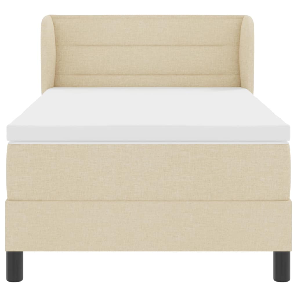 Box spring seng med madras Creme 80 x 200 cm Stof