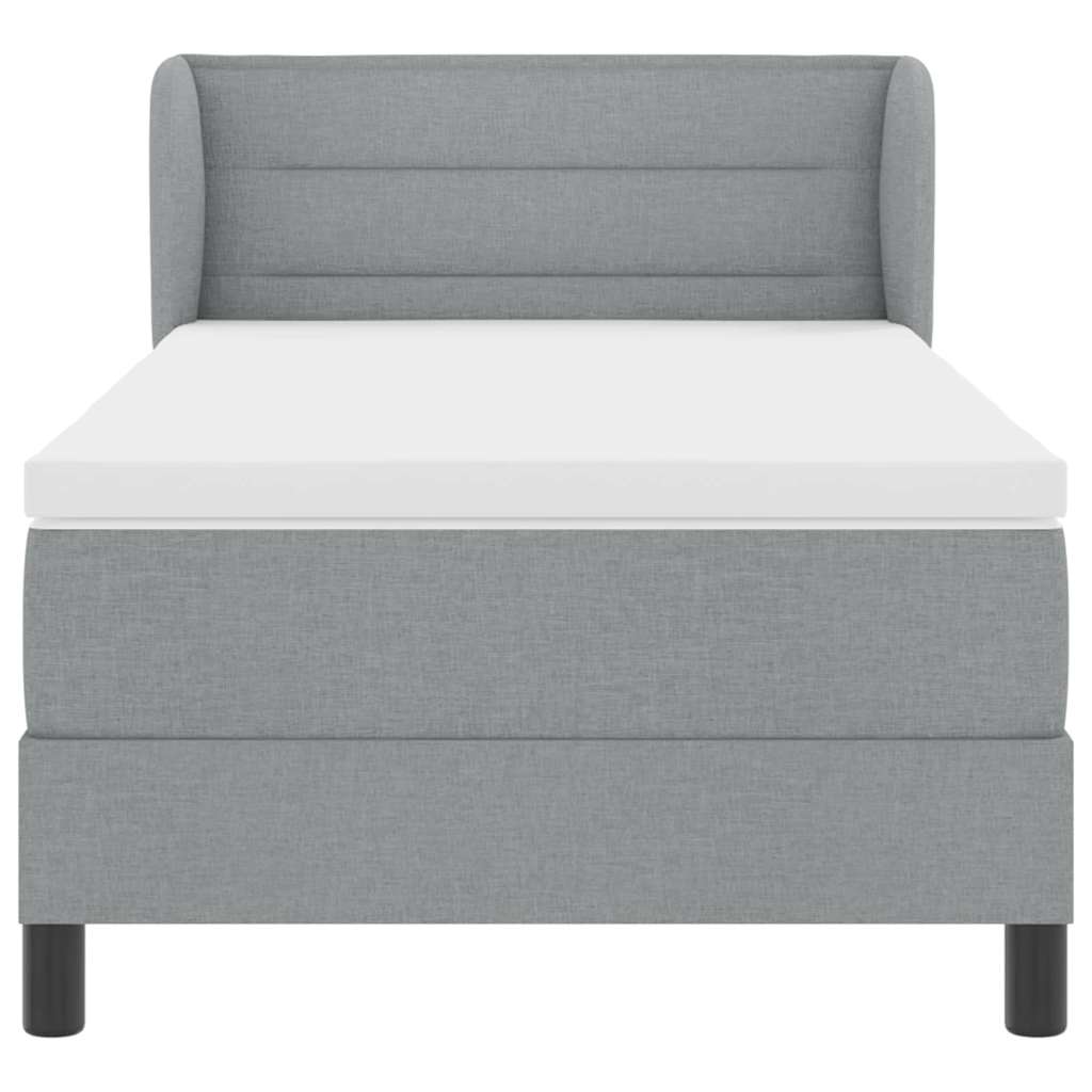 Box spring seng med madras Lysegrå 90 x 190 cm Stof
