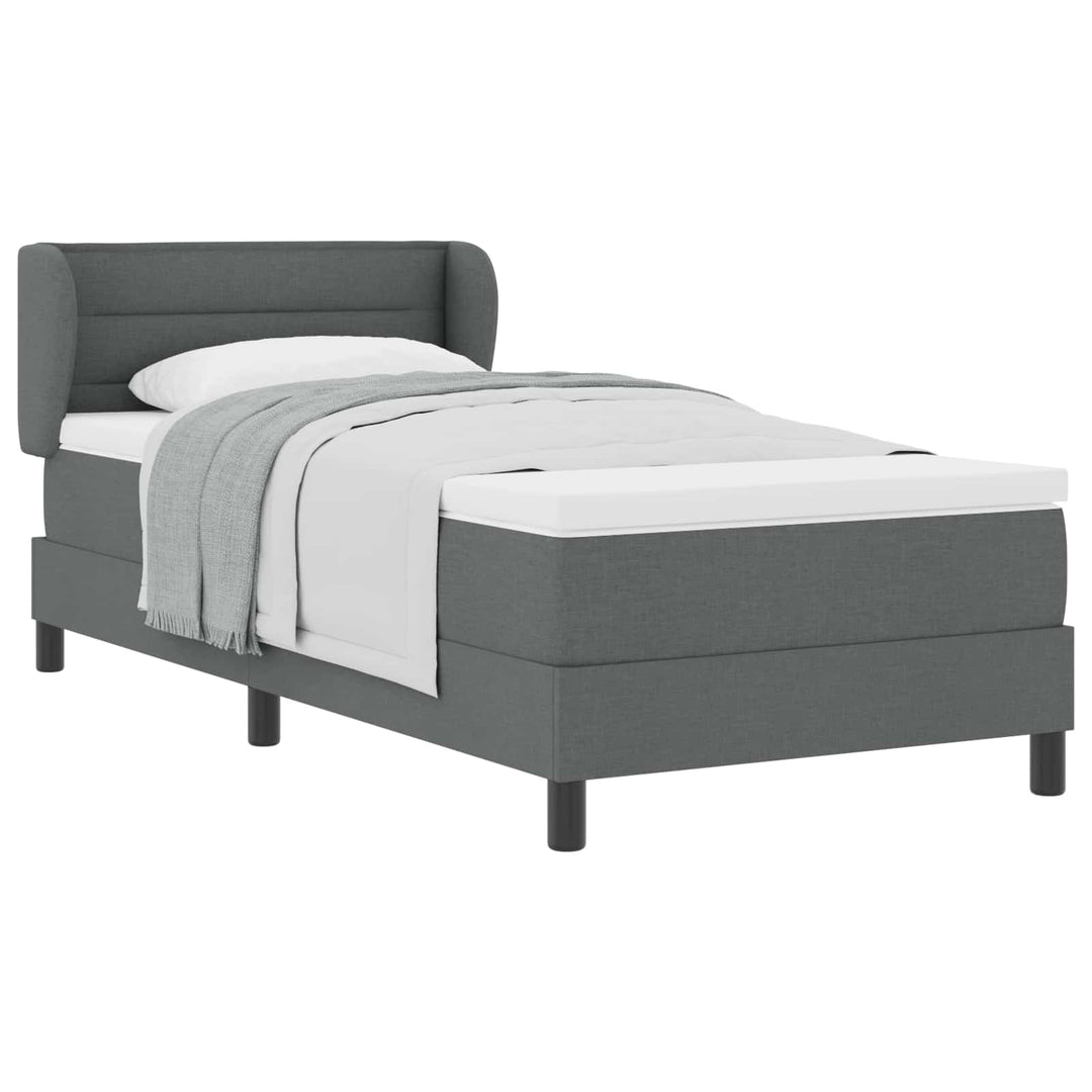 Box spring seng med madras Mørkegrå 90 x 190 cm Stof