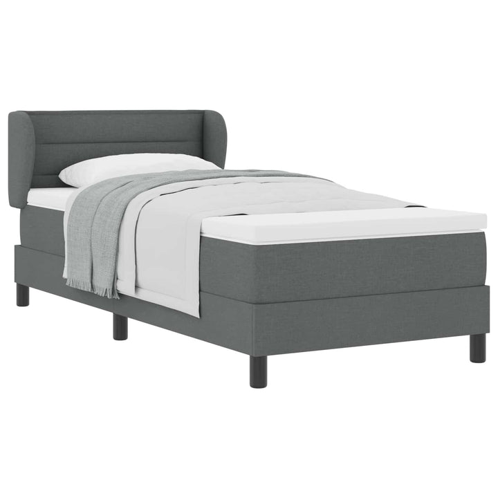 Box spring seng med madras Mørkegrå 90 x 190 cm Stof