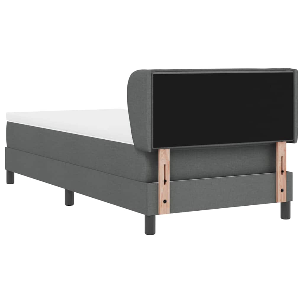 Box spring seng med madras Mørkegrå 90 x 190 cm Stof