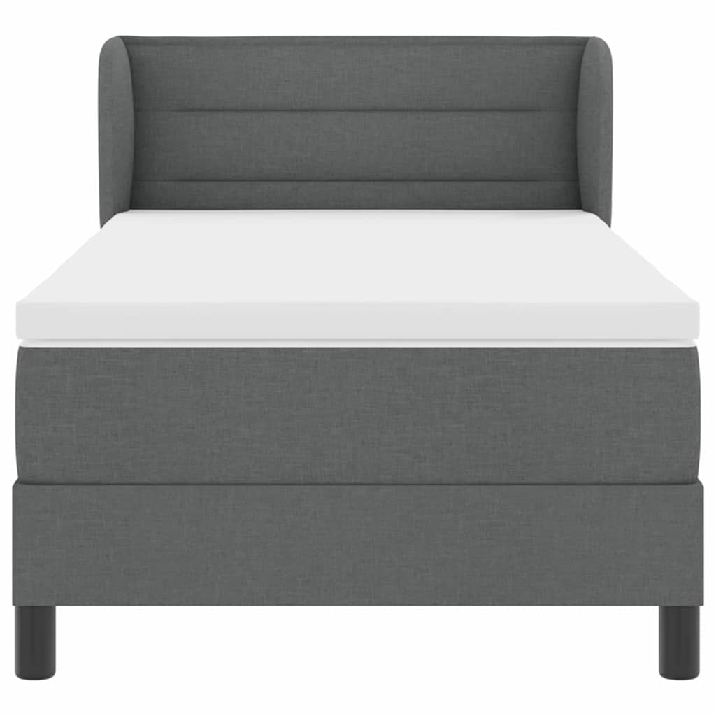 Box spring seng med madras Mørkegrå 90 x 190 cm Stof