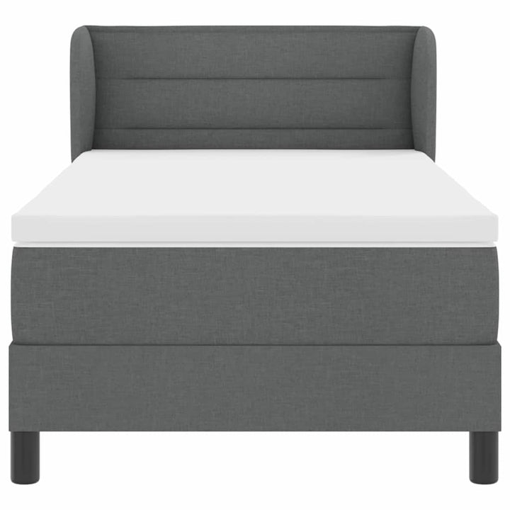 Box spring seng med madras Mørkegrå 90 x 190 cm Stof
