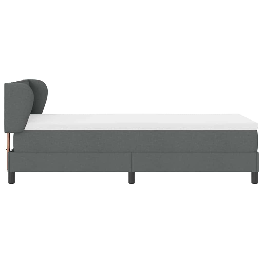 Box spring seng med madras Mørkegrå 90 x 190 cm Stof