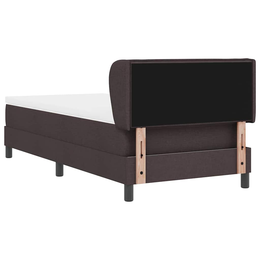 Box spring seng med madras Mørk Brun 90 x 190 cm Stof