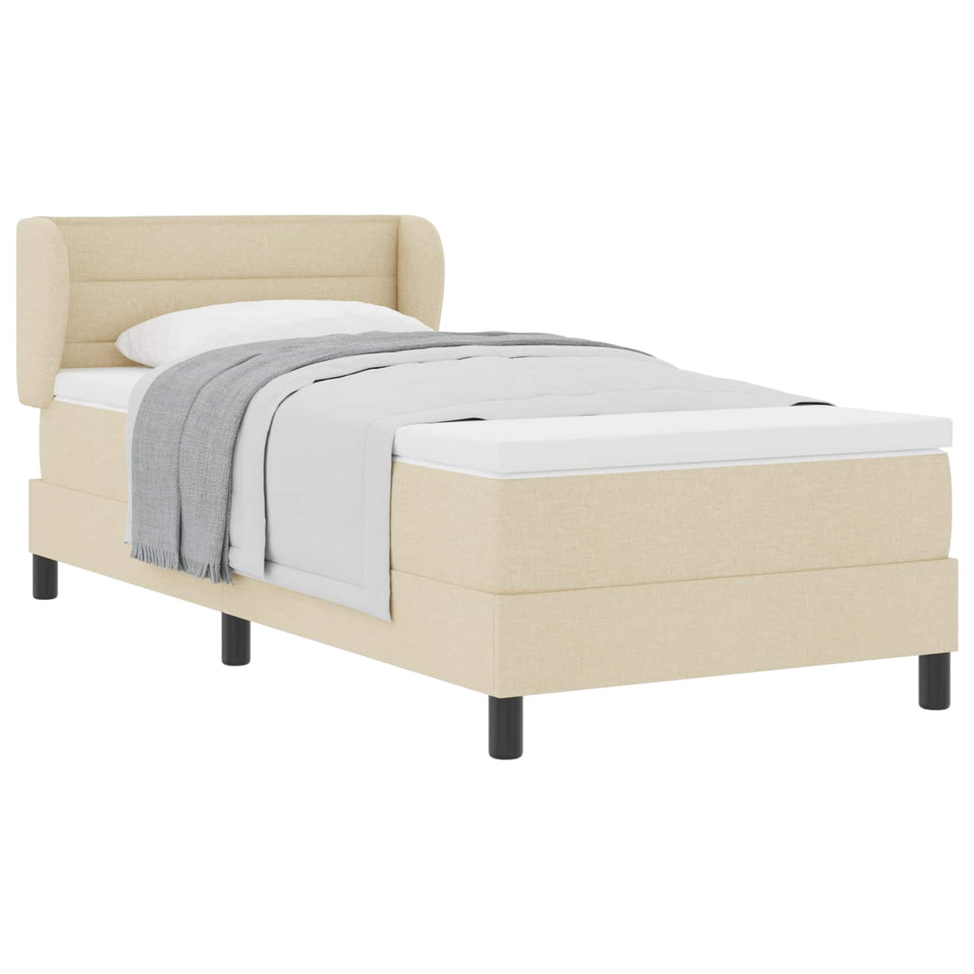 Box spring seng med madras Creme 90 x 190 cm Stof