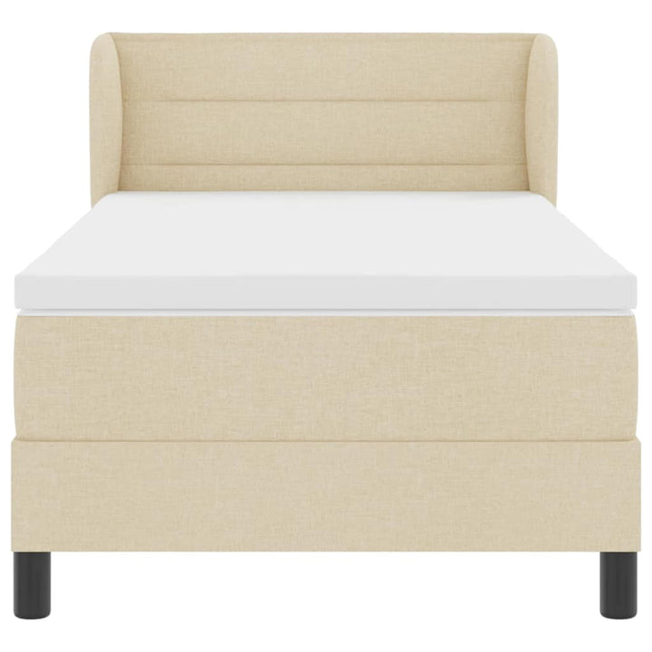 Box spring seng med madras Creme 90 x 190 cm Stof