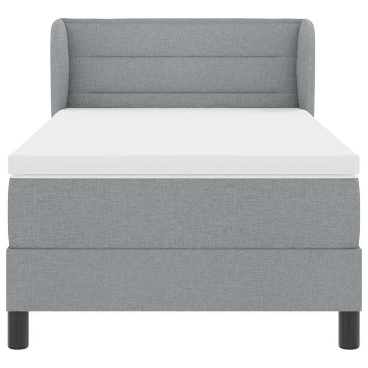 Box spring seng med madras Lysegrå 90 x 200 cm Stof