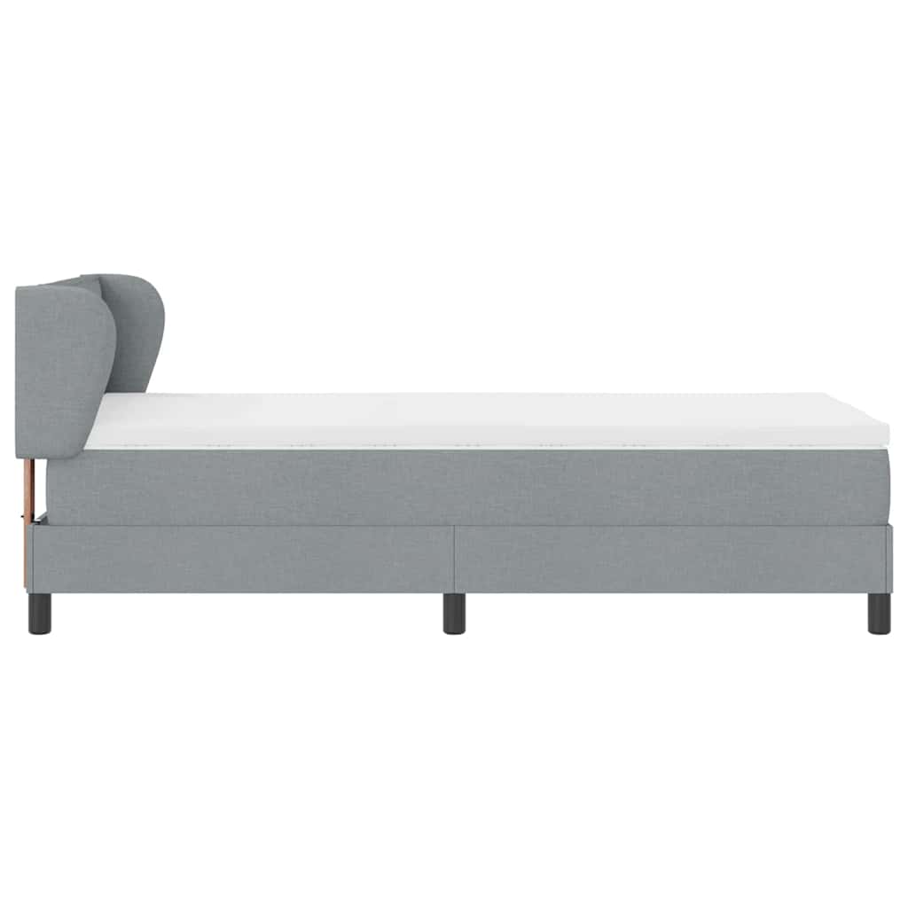Box spring seng med madras Lysegrå 90 x 200 cm Stof