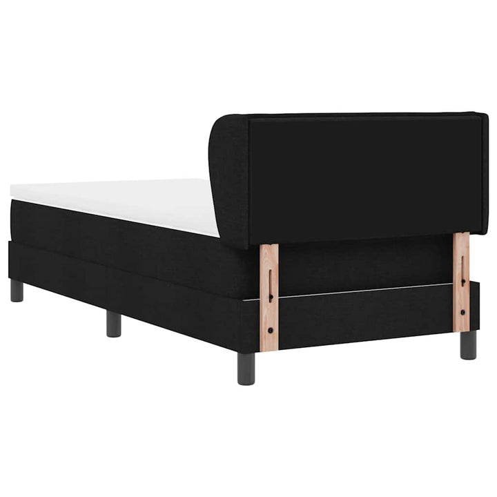 Box spring seng med madras med hovedgærde Sort 90 x 200 cm Stof