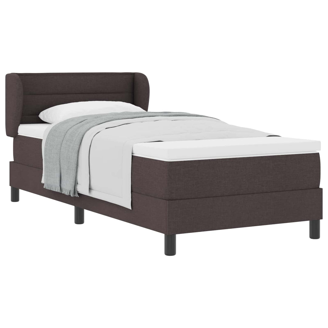 Box spring seng med madras Mørk Brun 90 x 200 cm Stof