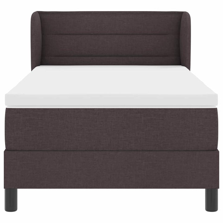 Box spring seng med madras Mørk Brun 90 x 200 cm Stof