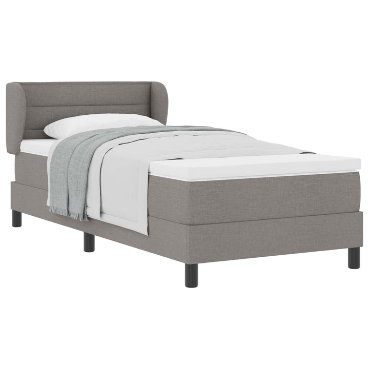Box spring seng med madras Gråbrun 90 x 200 cm Stof