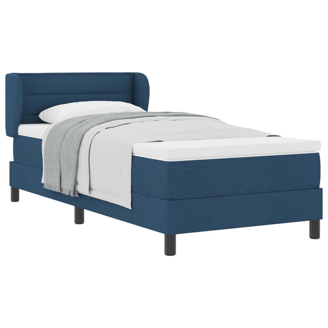 Box spring seng med madras med hovedgærde Blå 100 x 200 cm Stof