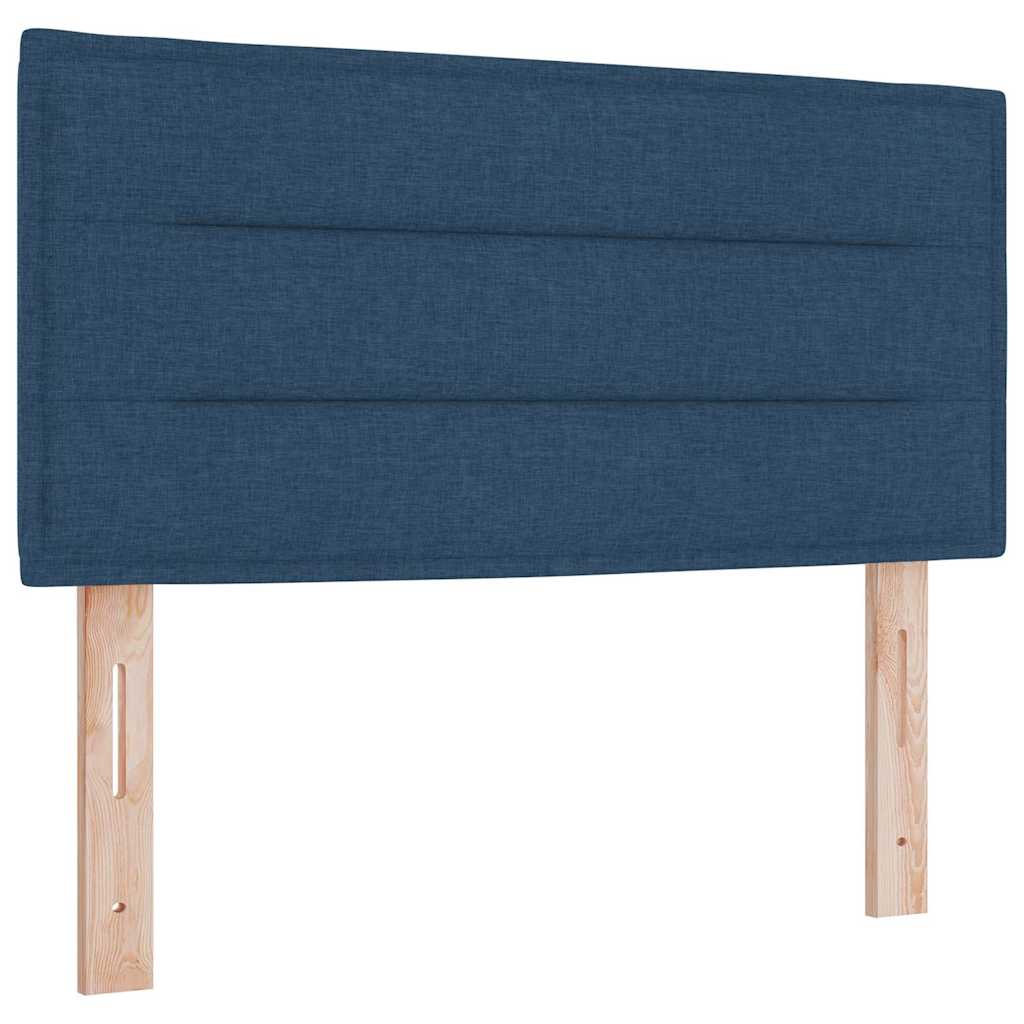 Box spring seng med madras med hovedgærde Blå 100 x 200 cm Stof