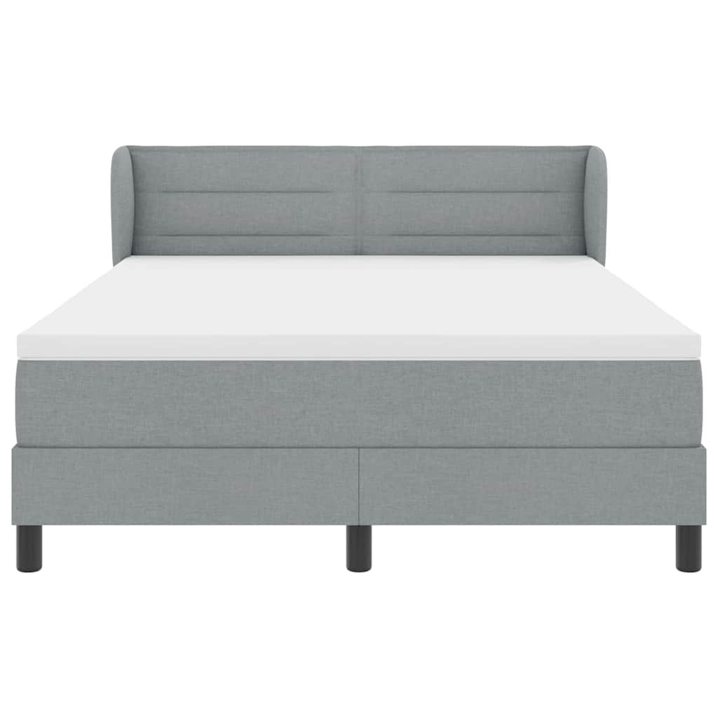 Box spring seng med madras Lysegrå 140 x 190 cm Stof