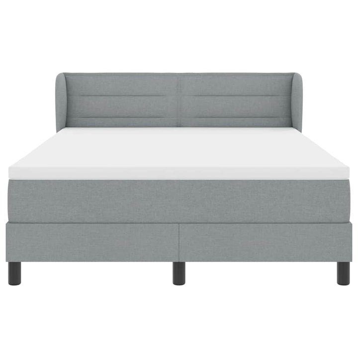 Box spring seng med madras Lysegrå 140 x 190 cm Stof