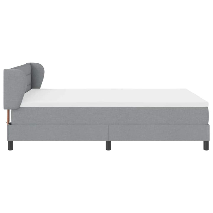 Box spring seng med madras Lysegrå 140 x 190 cm Stof