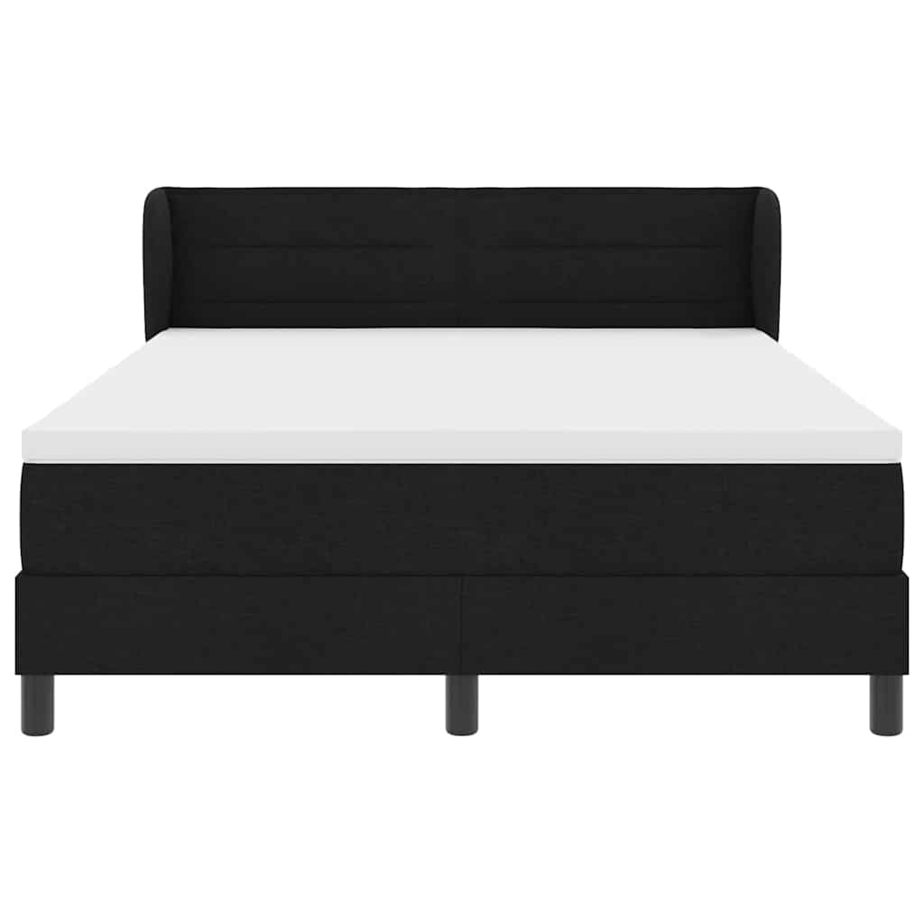 Box spring seng med madras Sort 140 x 190 cm Stof