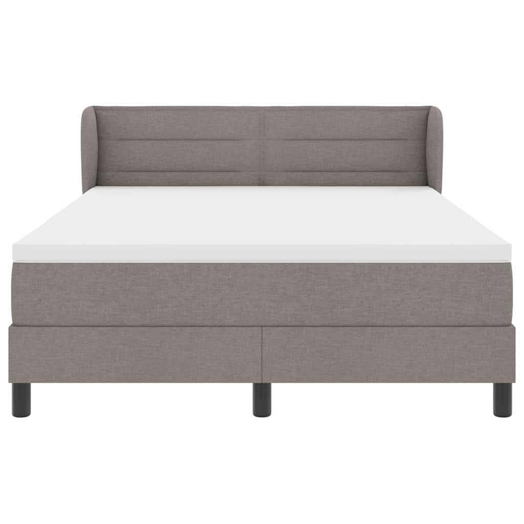 Box spring seng med madras Gråbrun 140 x 190 cm Stof