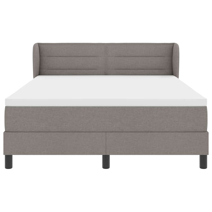 Box spring seng med madras Gråbrun 140 x 190 cm Stof