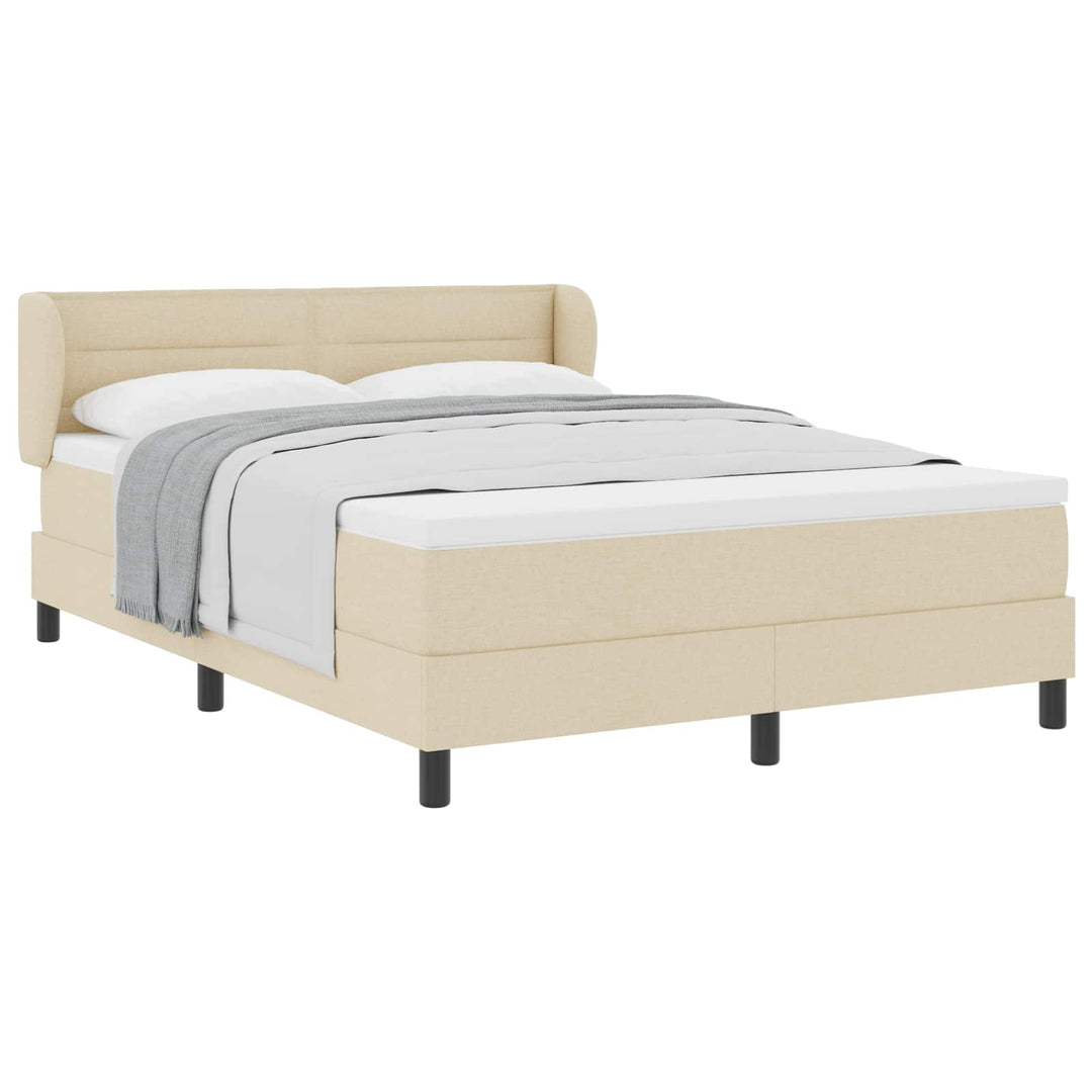 Box spring seng med madras Creme 140 x 190 cm Stof