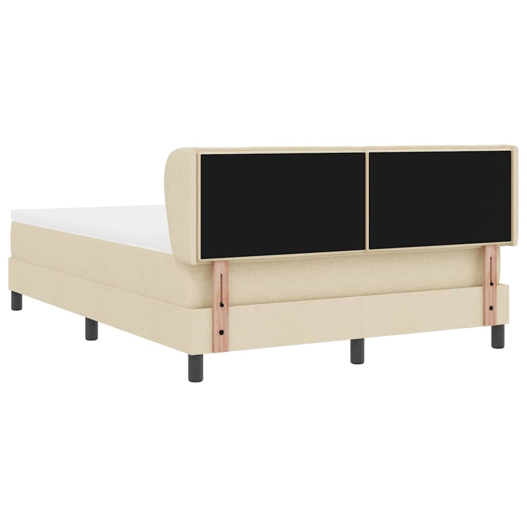 Box spring seng med madras Creme 140 x 190 cm Stof