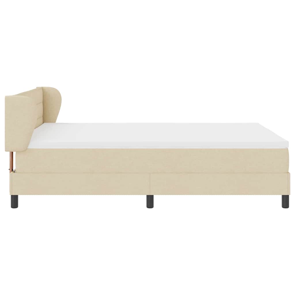 Box spring seng med madras Creme 140 x 190 cm Stof