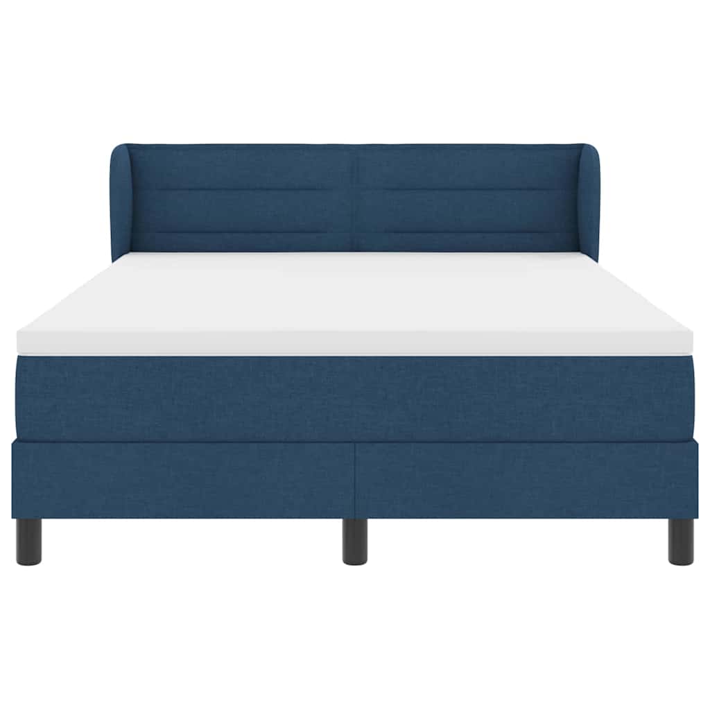 Box spring seng med hovedgærde Blå 140 x 190 cm Stof