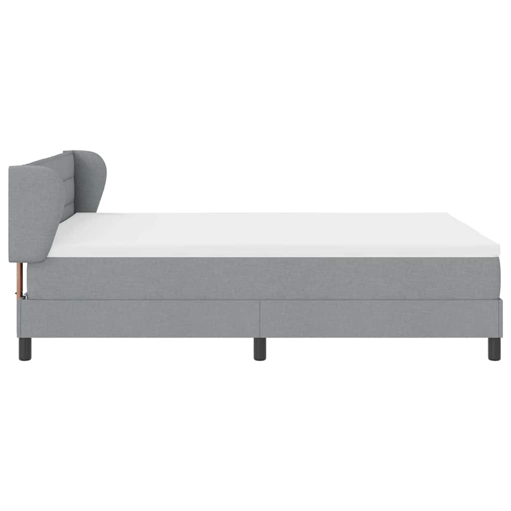 Box spring seng med madras Lysegrå 140 x 200 cm Stof