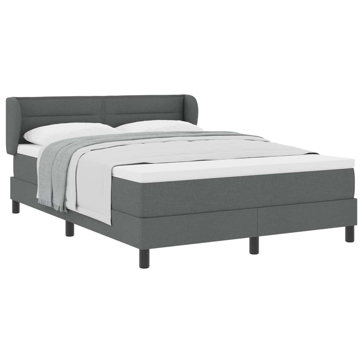 Box spring seng med madras Mørkegrå 140 x 200 cm Stof