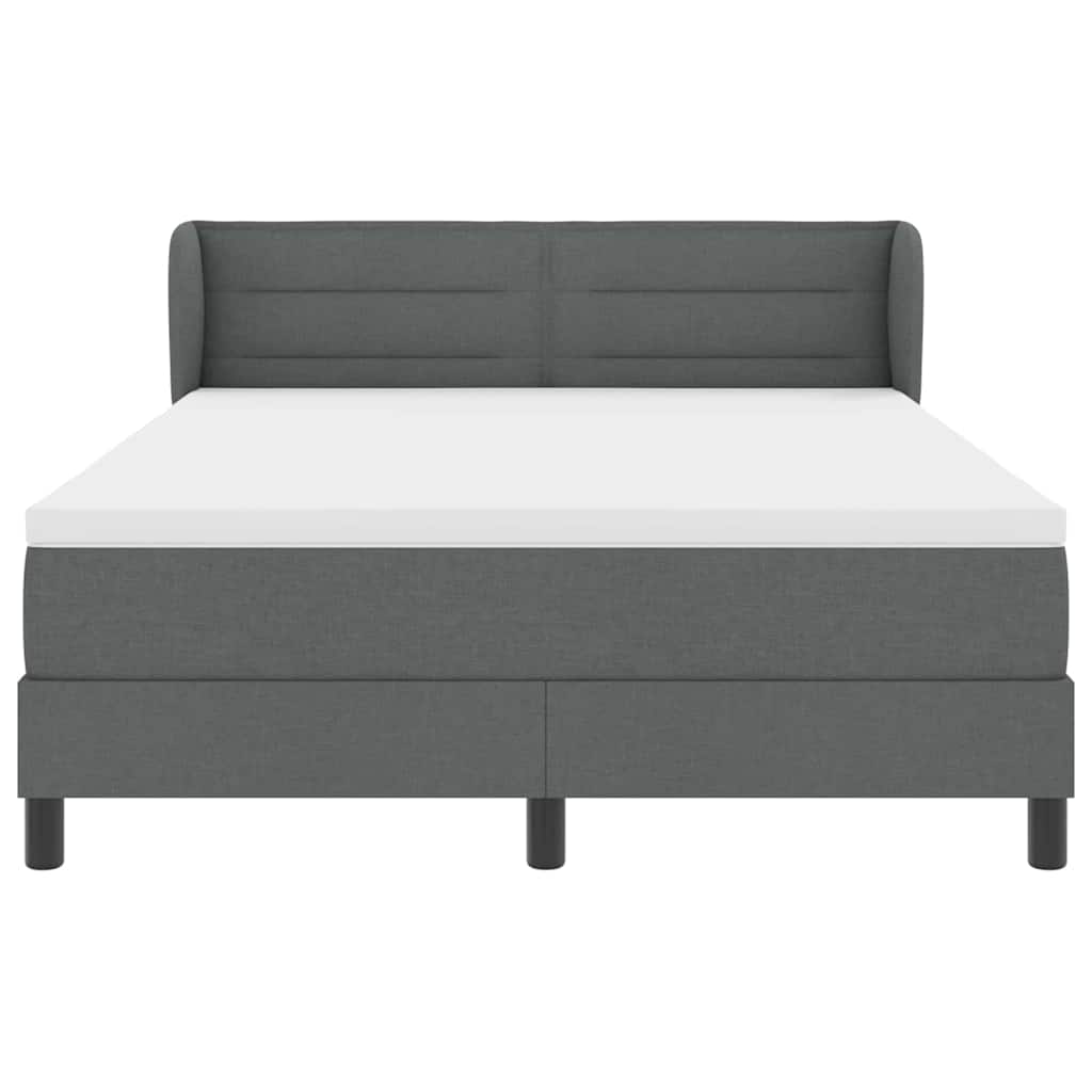 Box spring seng med madras Mørkegrå 140 x 200 cm Stof