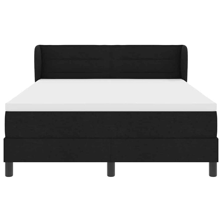 Box spring seng med madras Sort 140 x 200 cm Stof