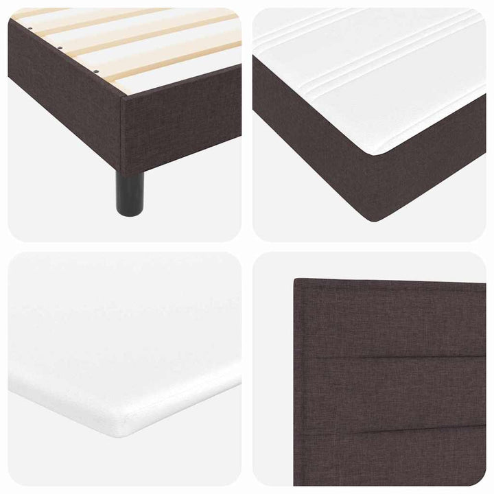 Box spring seng med hovedgærde Mørk Brun 140 x 200 cm Stof