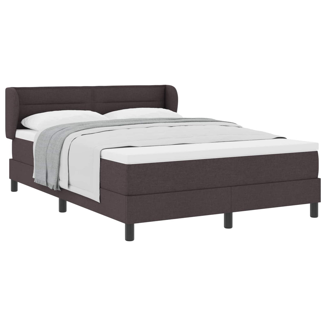 Box spring seng med hovedgærde Mørk Brun 140 x 200 cm Stof