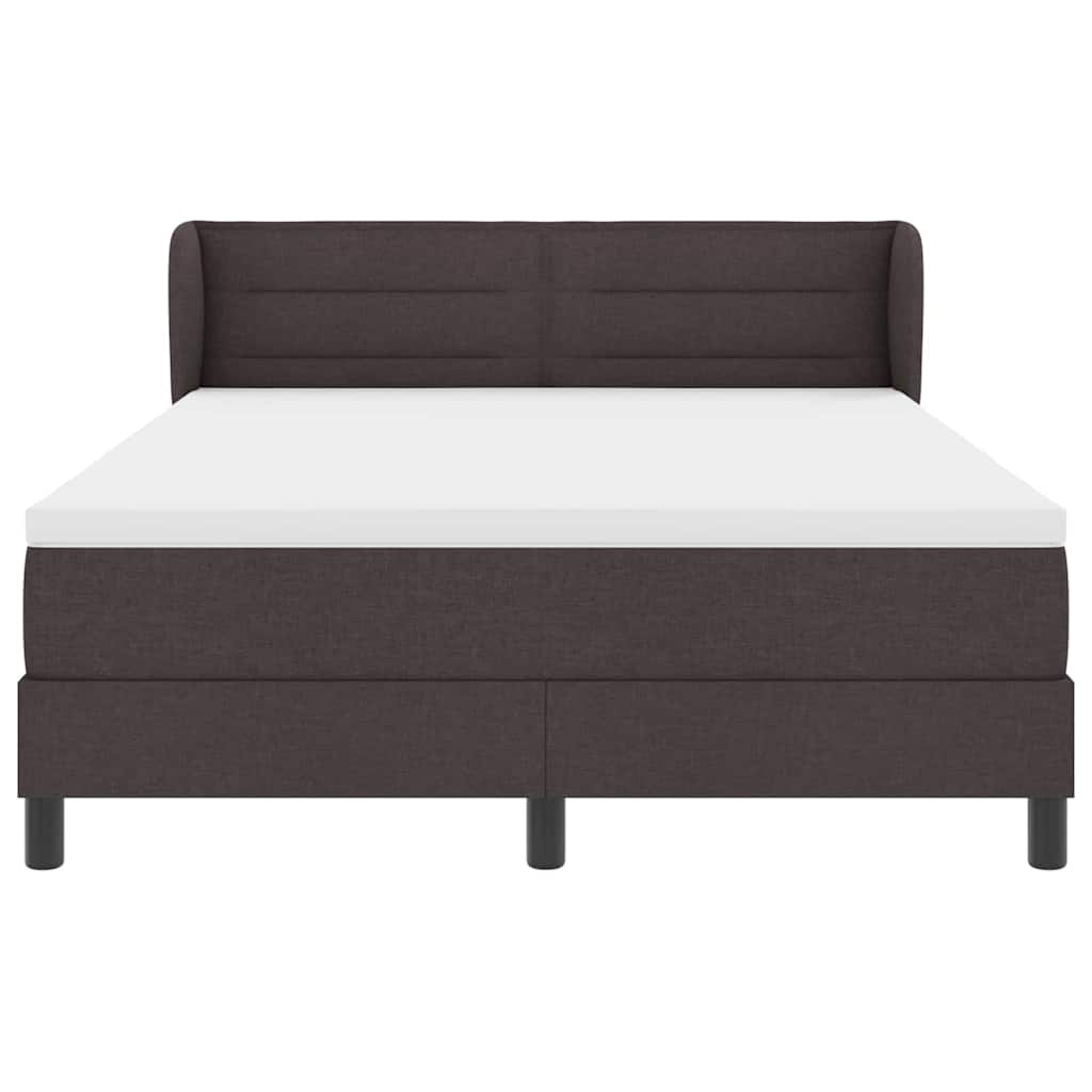 Box spring seng med hovedgærde Mørk Brun 140 x 200 cm Stof