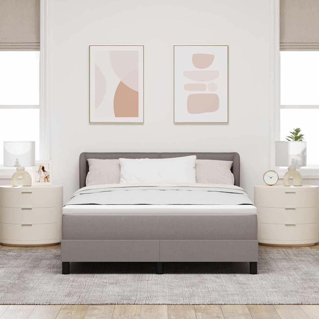 Box spring seng med madras Gråbrun 140 x 200 cm Stof