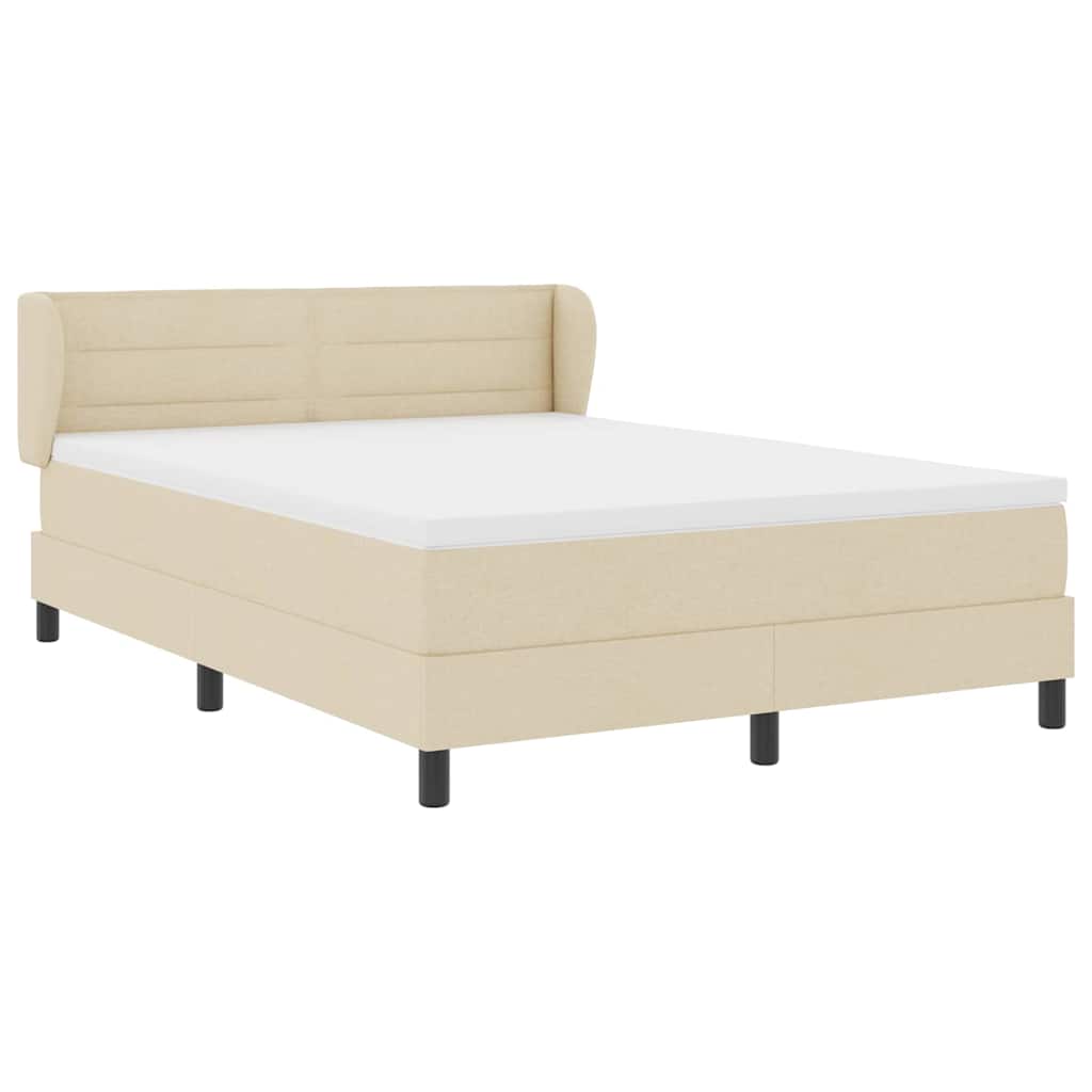 Box spring seng med madras Creme 140 x 200 cm Stof