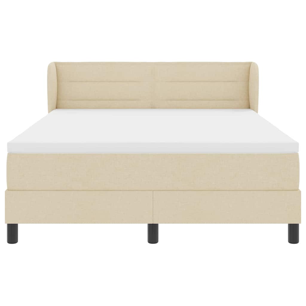 Box spring seng med madras Creme 140 x 200 cm Stof