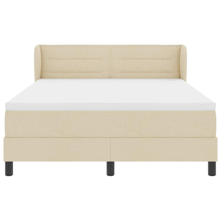 Box spring seng med madras Creme 140 x 200 cm Stof