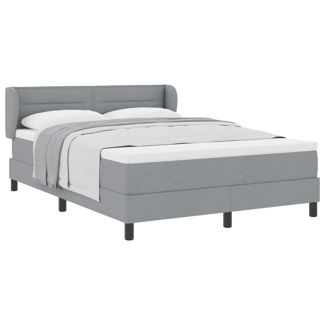 Box spring seng med madras Lysegrå 160 x 200 cm Stof