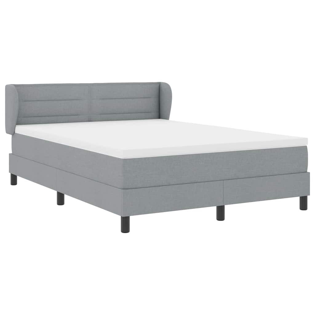 Box spring seng med madras Lysegrå 160 x 200 cm Stof
