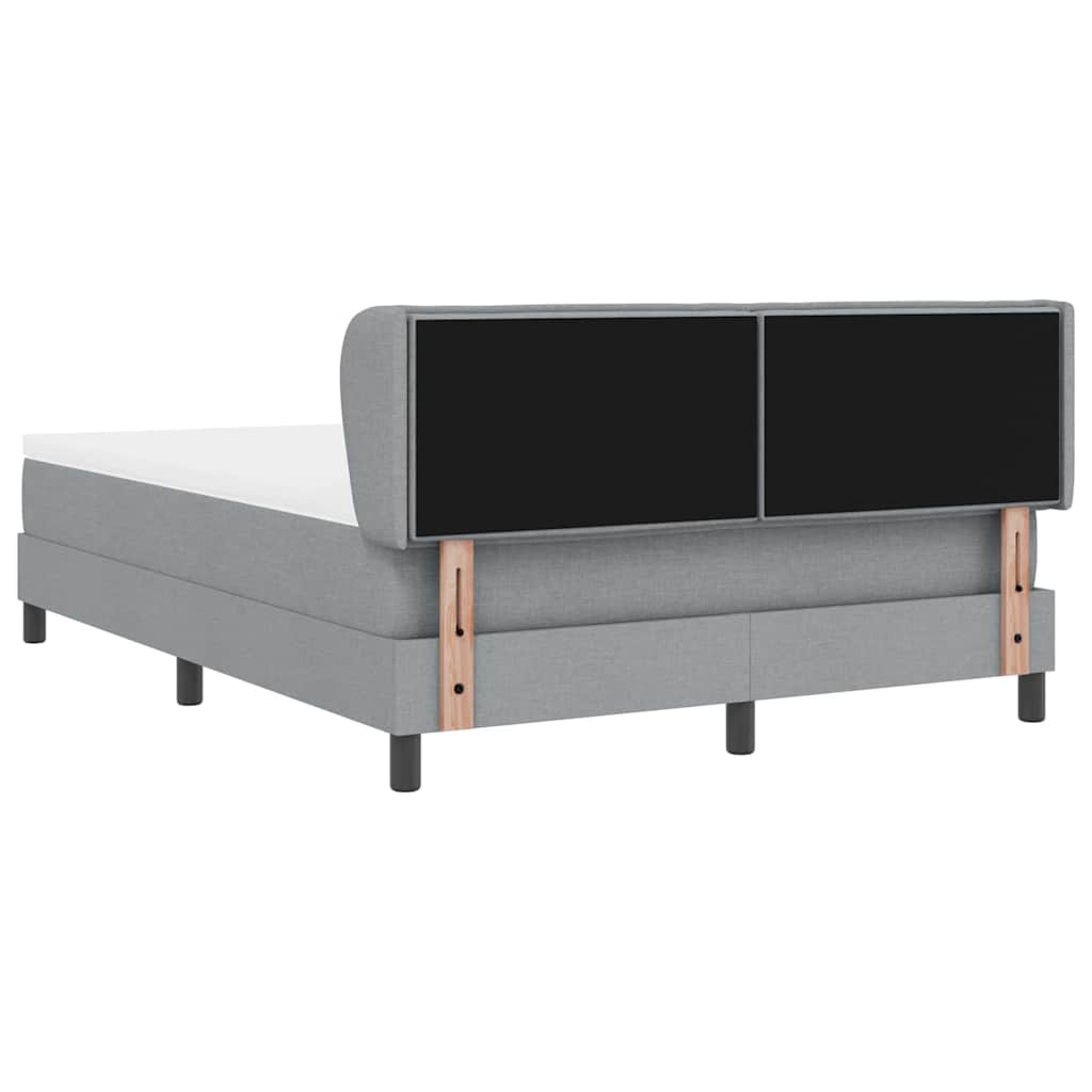 Box spring seng med madras Lysegrå 160 x 200 cm Stof