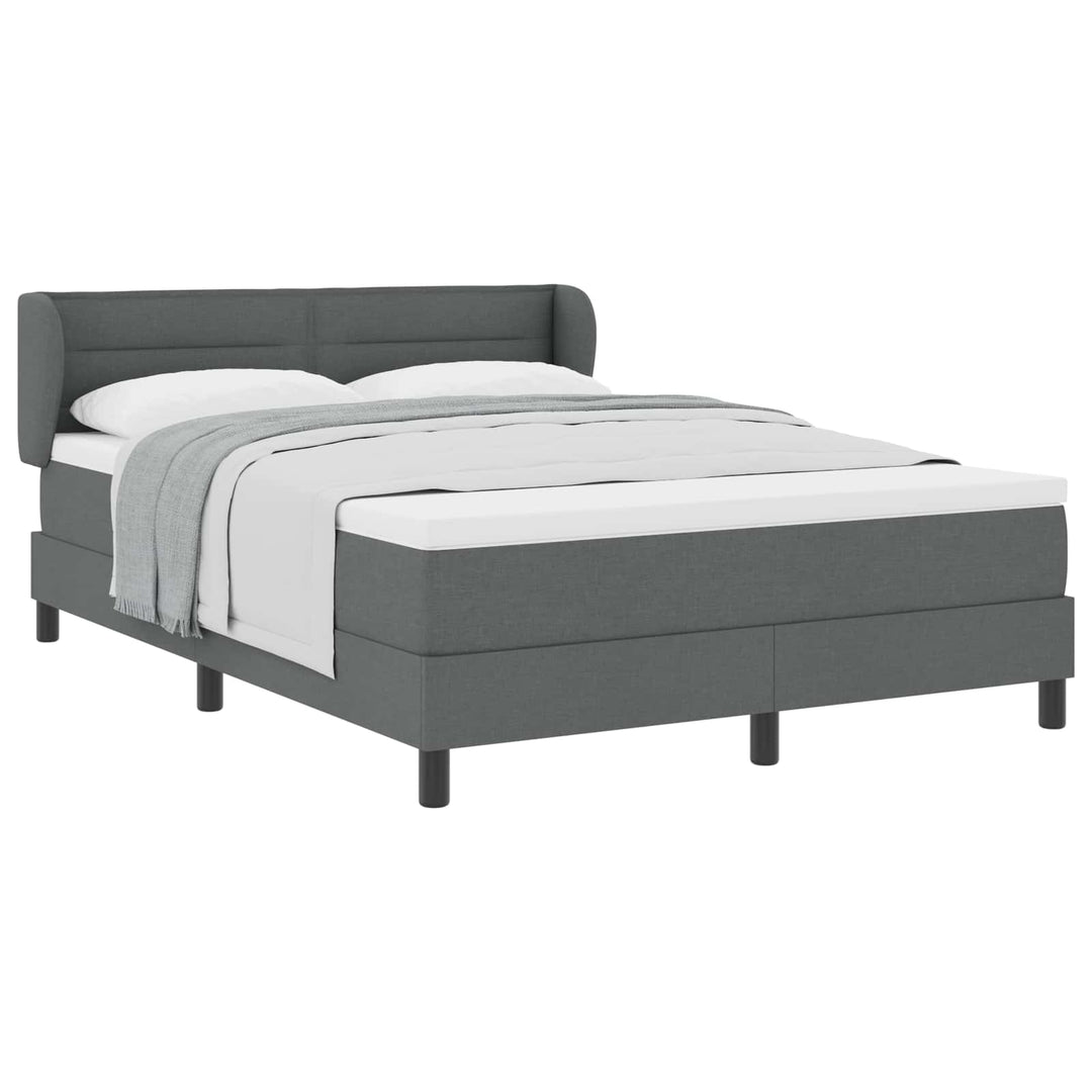 Box spring seng med madras Mørkegrå 160 x 200 cm Stof