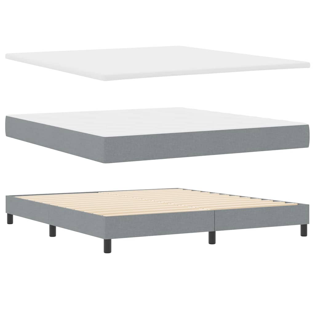Box spring seng med madras Lysegrå 180 x 200 cm Stof