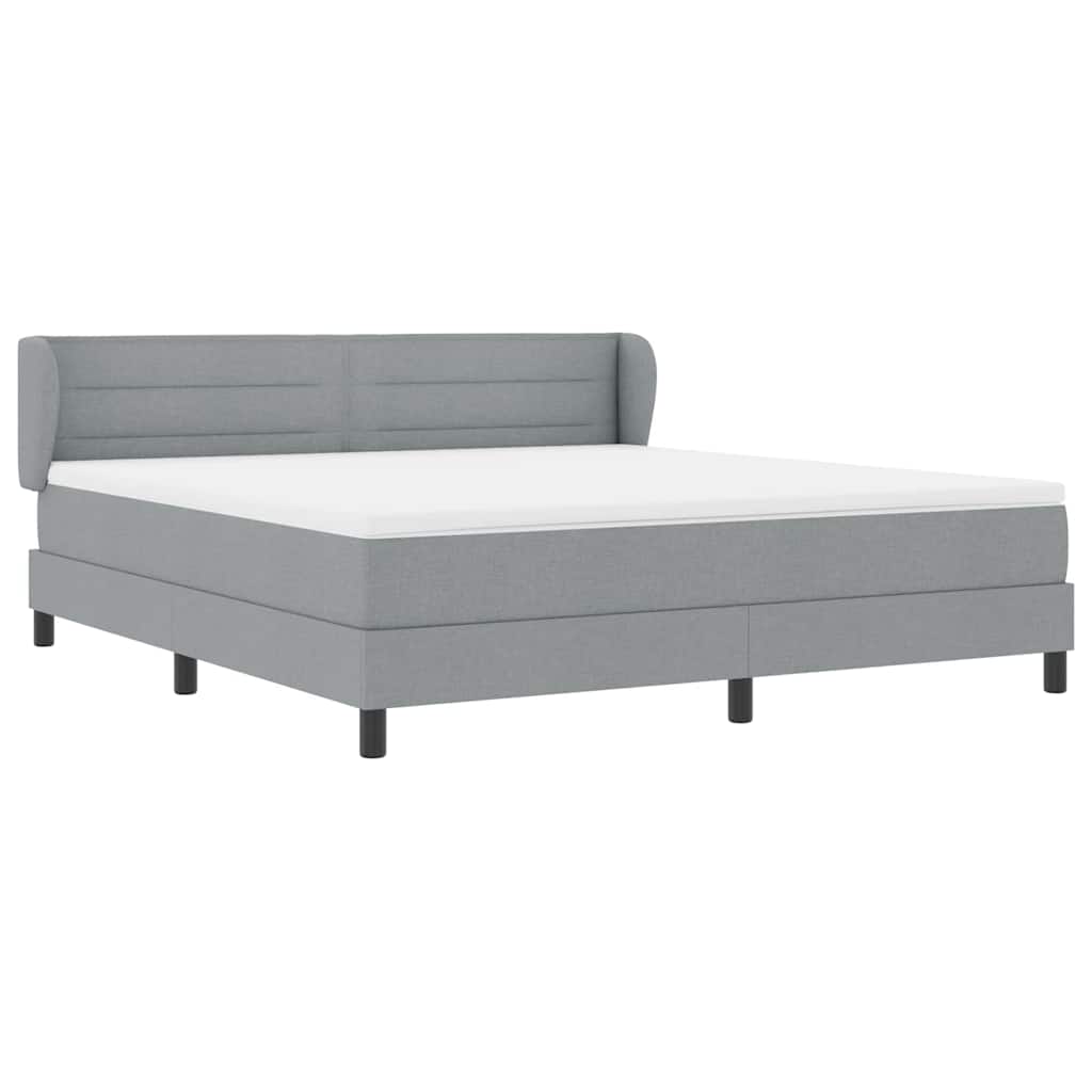 Box spring seng med madras Lysegrå 180 x 200 cm Stof