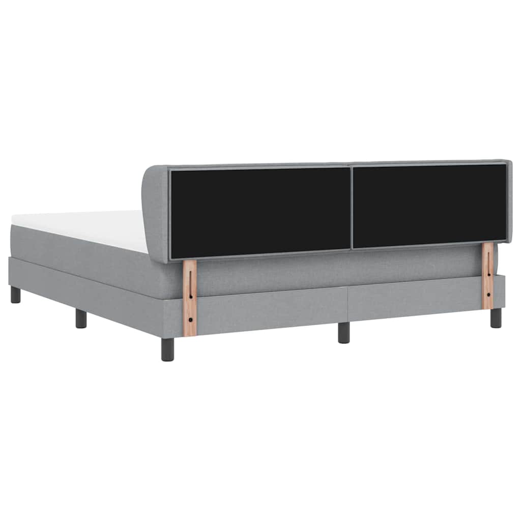 Box spring seng med madras Lysegrå 180 x 200 cm Stof