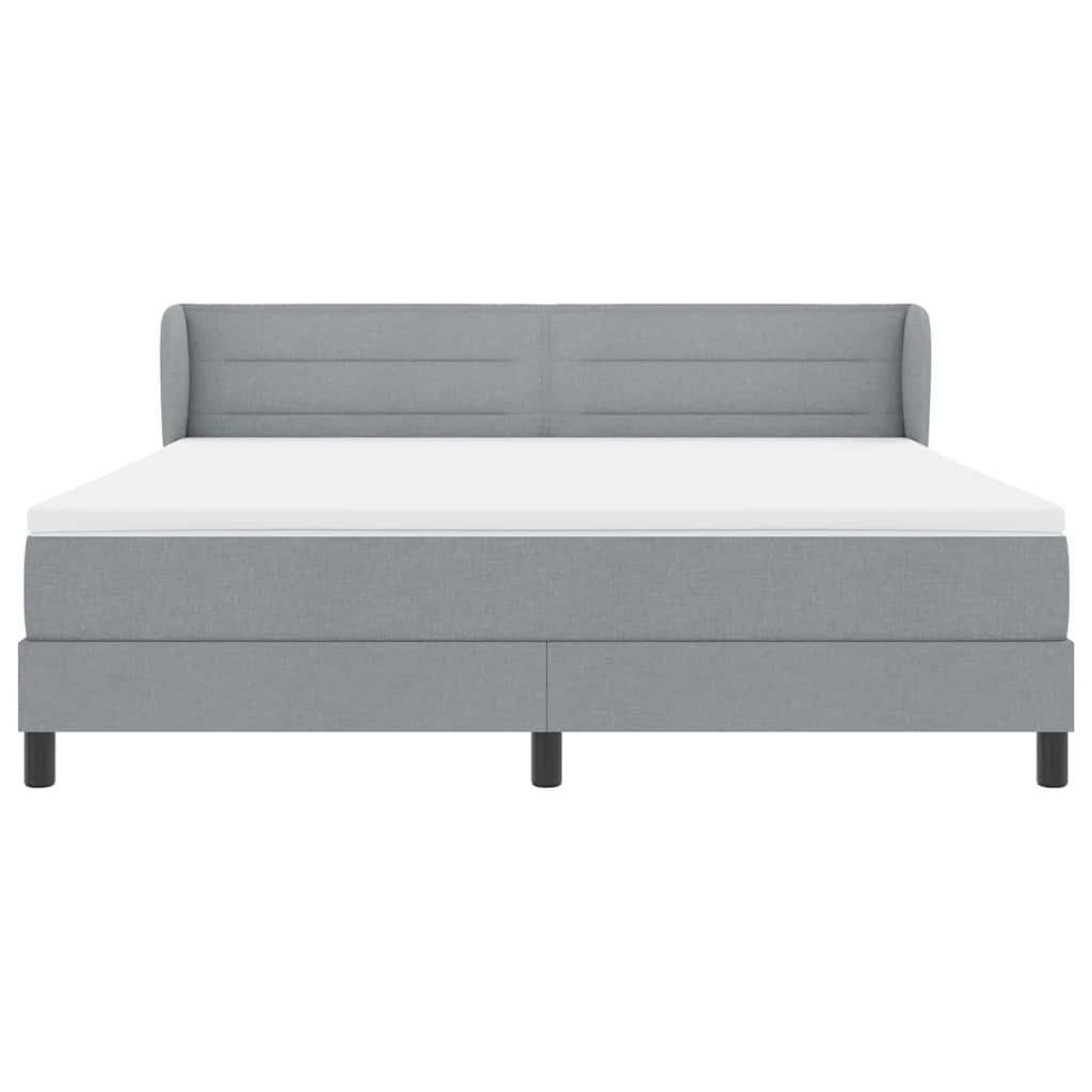 Box spring seng med madras Lysegrå 180 x 200 cm Stof